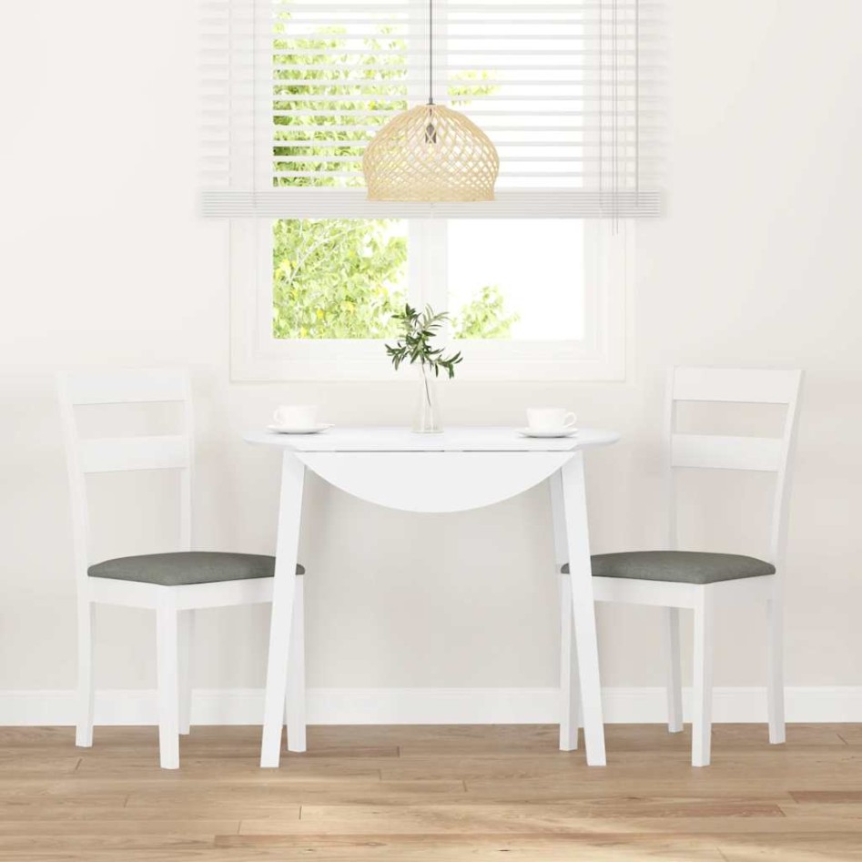 Sillas de comedor con cojines 2uds madera maciza blanco