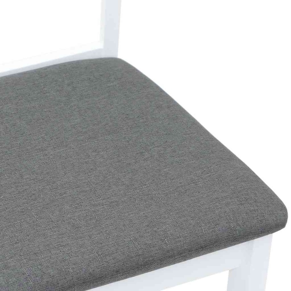 Sillas de comedor con cojines 2uds madera maciza blanco