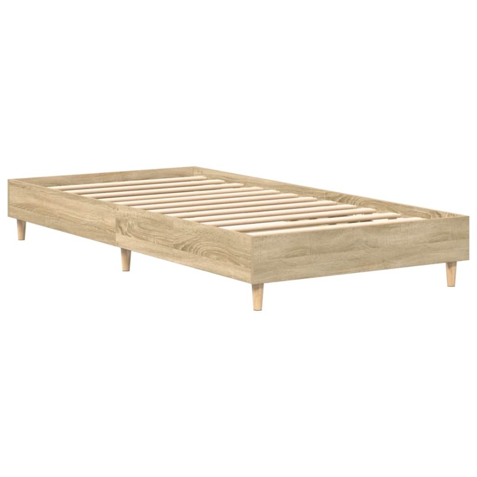 Estructura de cama sin colchón madera roble Sonoma 75x190