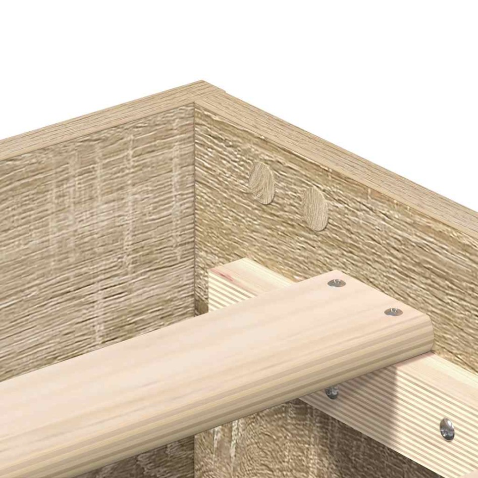 Estructura de cama sin colchón madera roble Sonoma 75x190