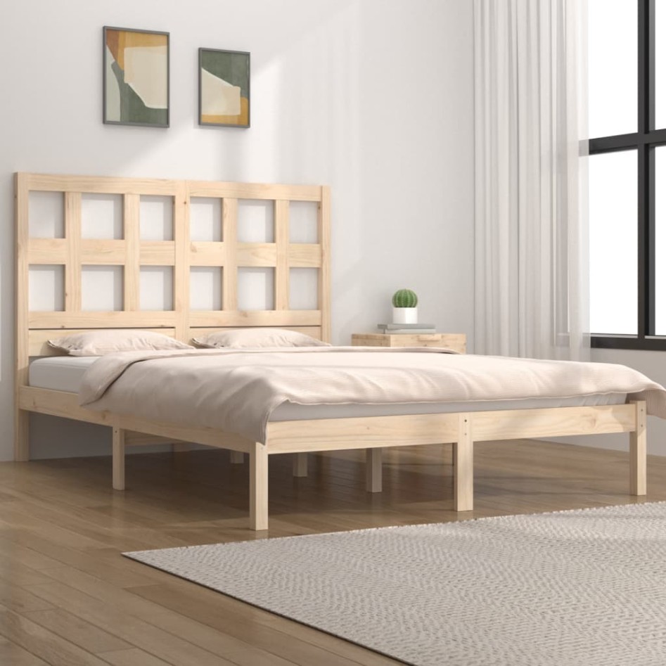 Estructura de cama madera maciza de pino 135x190