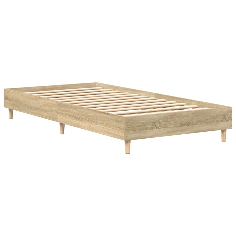 Estructura de cama sin colchón madera roble Sonoma 100x200