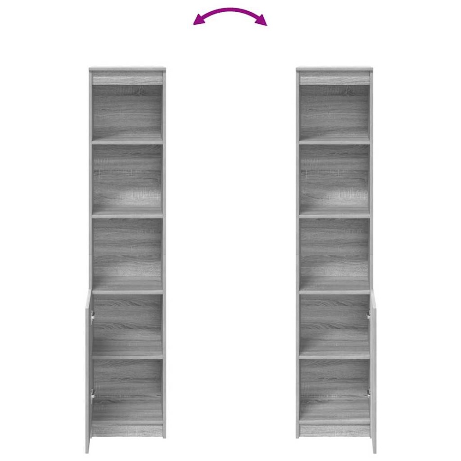 Aparador gris Sonoma 37,5x35x180 cm Madera de