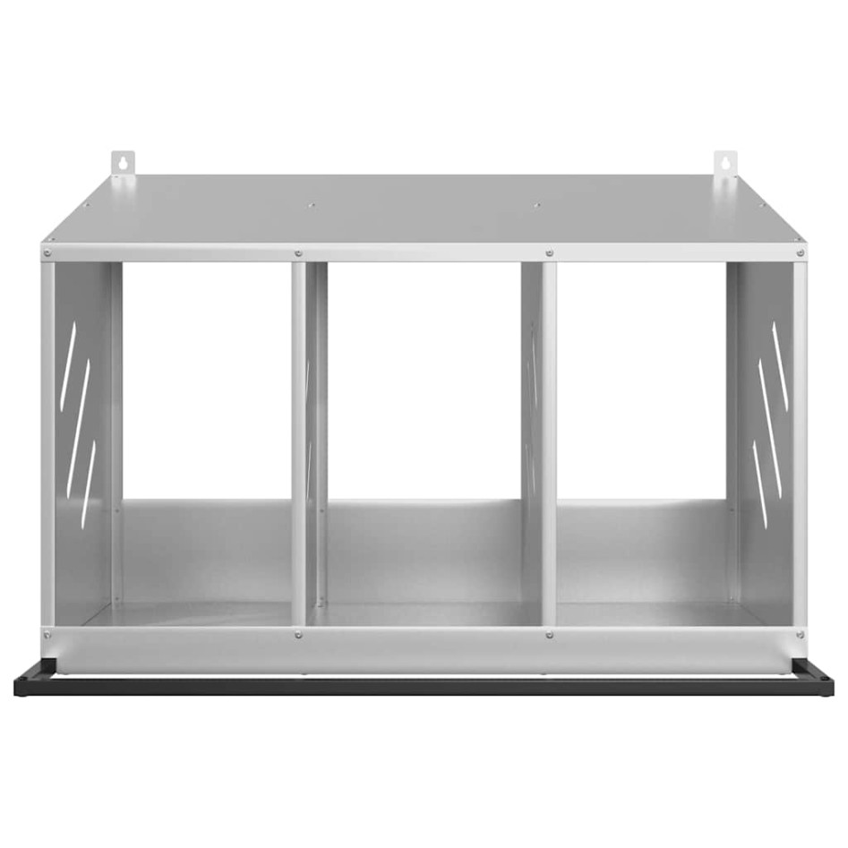 Nido para gallinas con 3 compartimentos plateado
