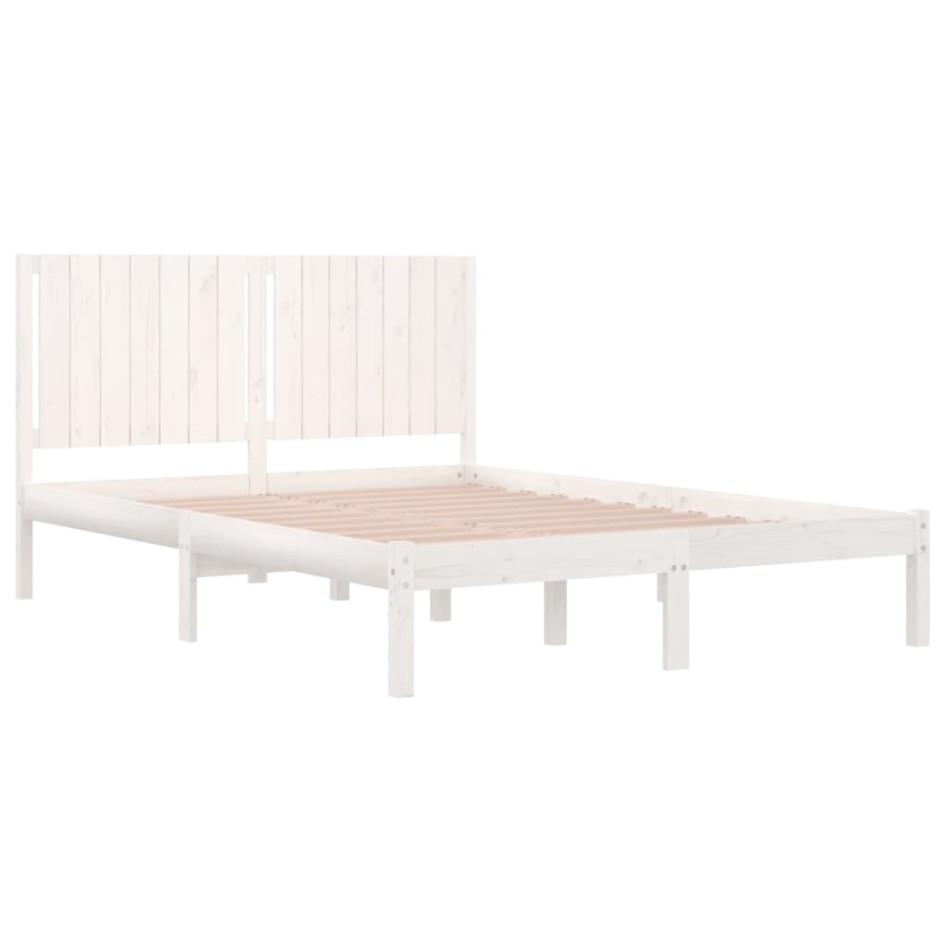 Estructura de cama de madera maciza de pino blanco 160x200