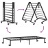 Estructura de cama sin colchón plegable negro acero 75x190