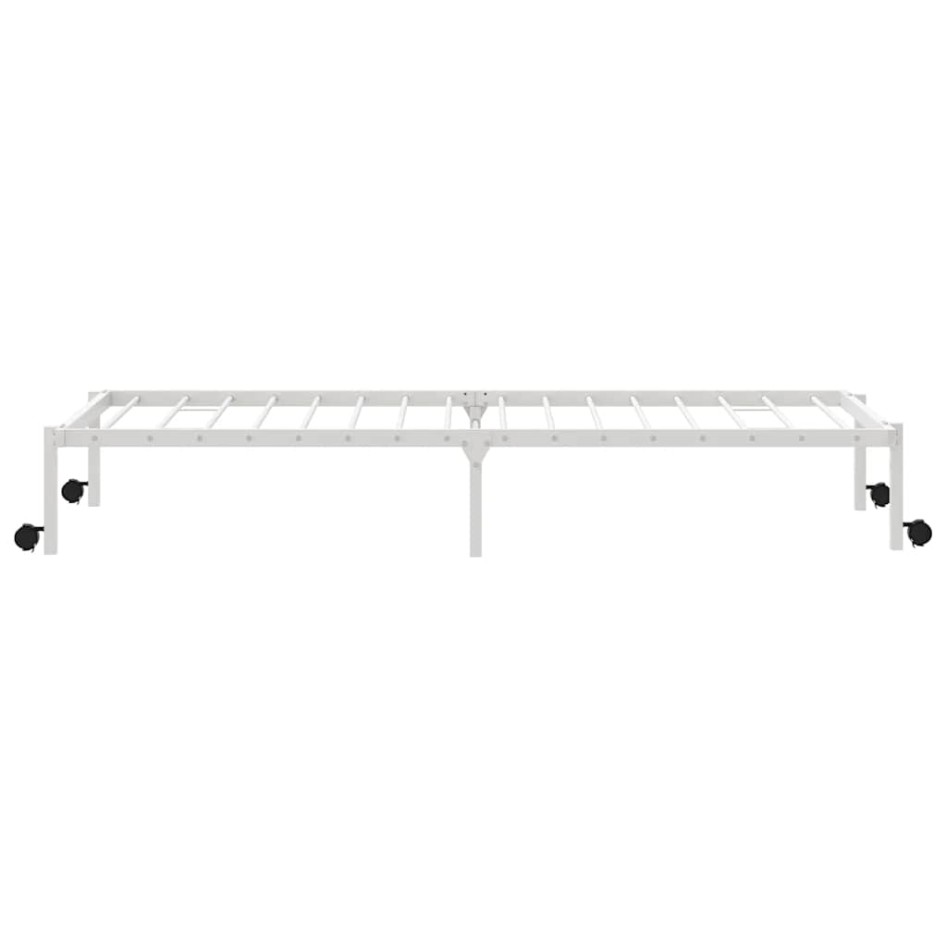 Estructura de cama sin colchón plegable blanco acero 100x200