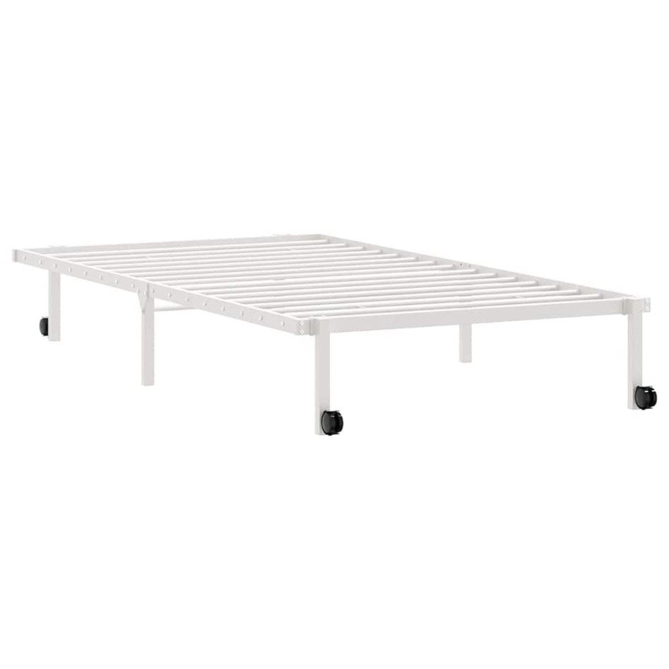 Estructura de cama sin colchón plegable blanco acero 100x200