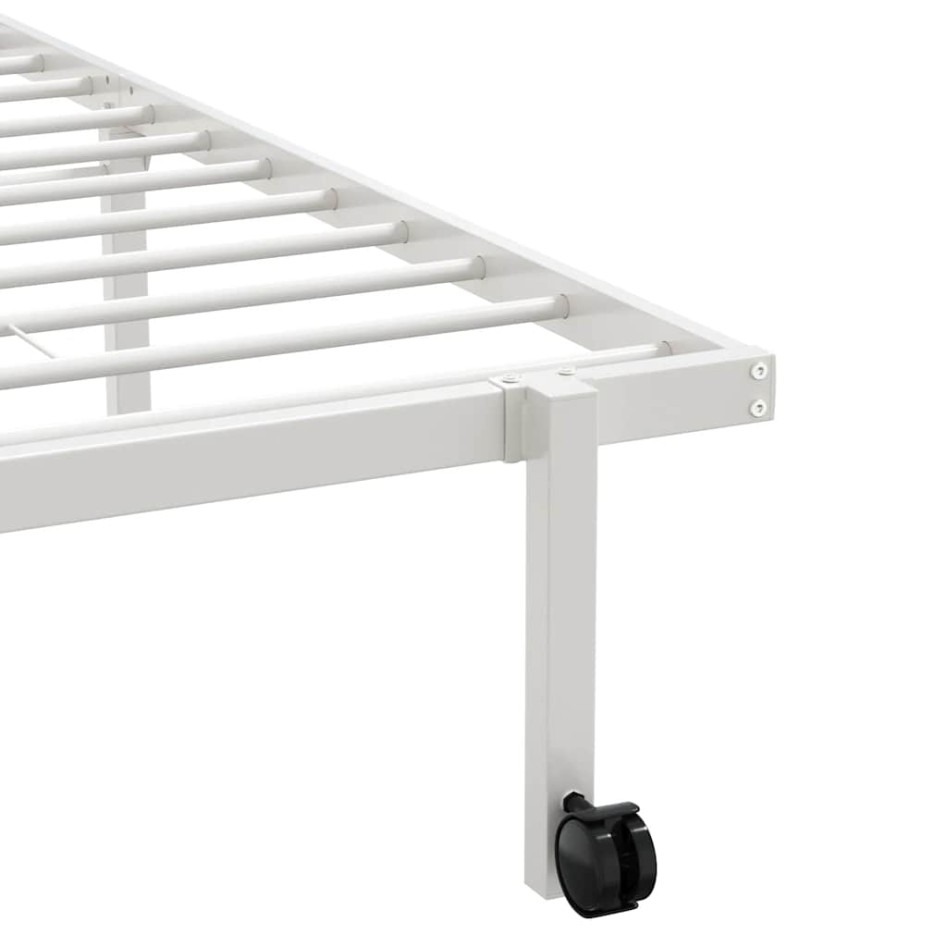 Estructura de cama sin colchón plegable blanco acero 100x200