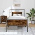 Estructura cama sin colchón madera roble ahumado 75x190