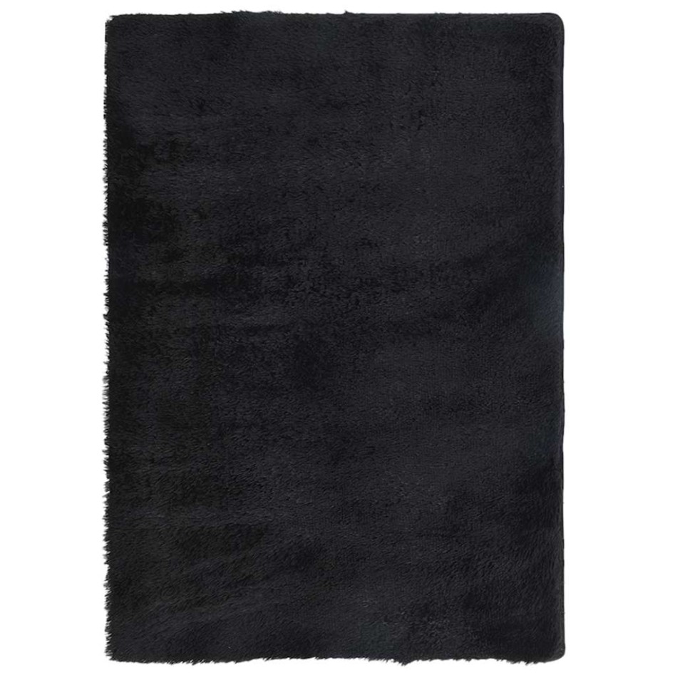 Alfombra peluda de pelo largo NAVARRA negra 240x340cm