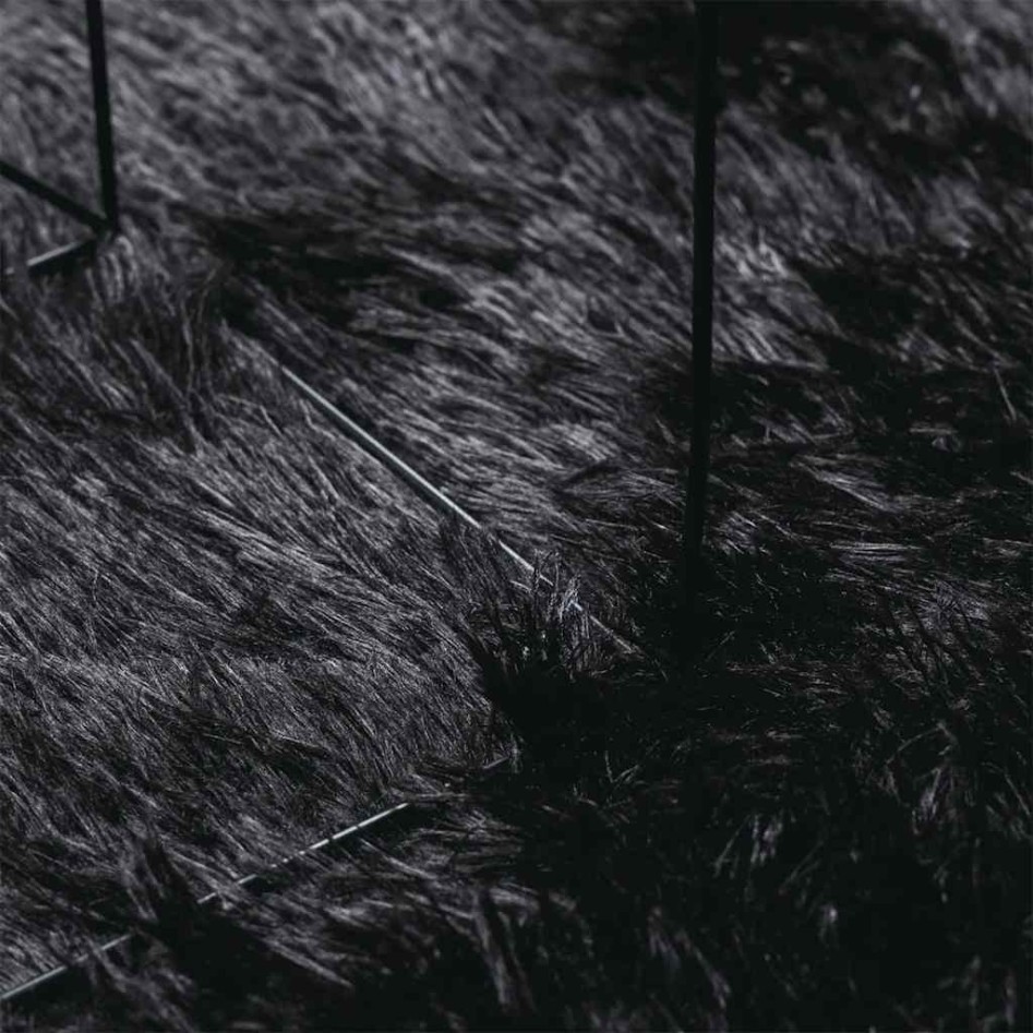 Alfombra peluda de pelo largo NAVARRA negra 240x340cm