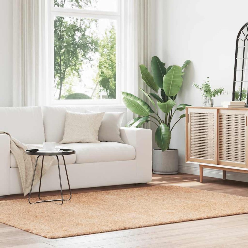 Alfombra peluda de pelo largo NAVARRA beige 160x230cm