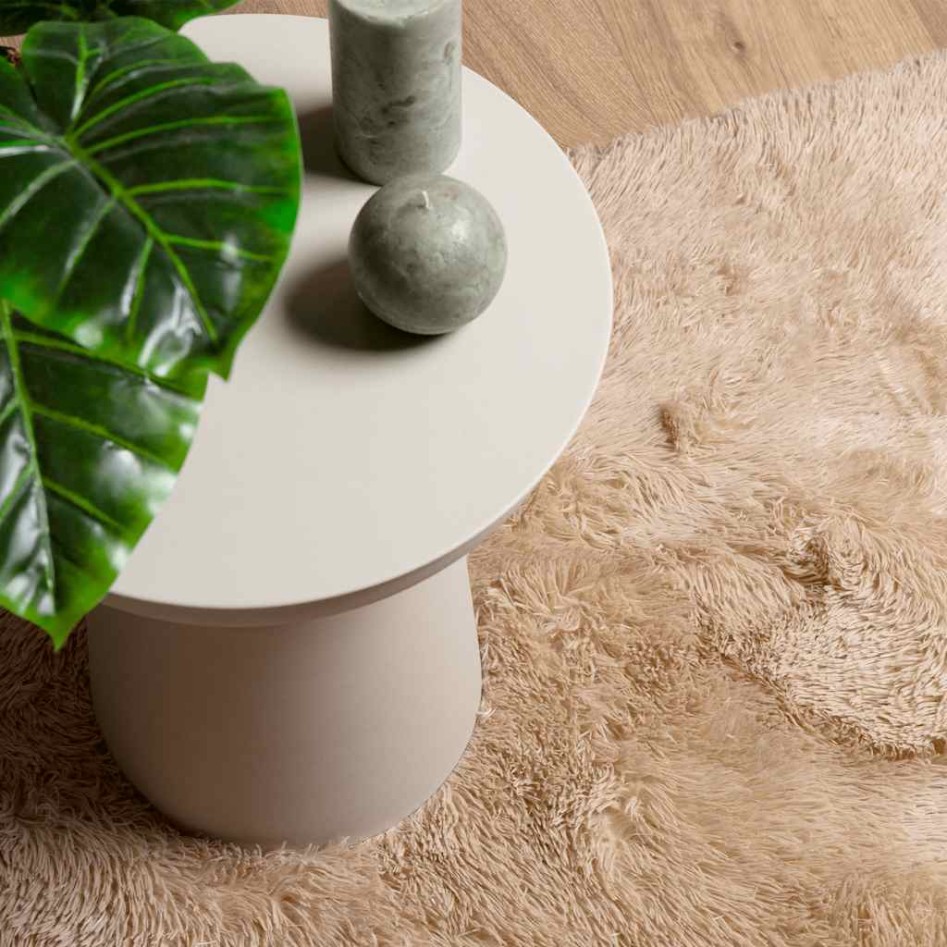 Alfombra peluda de pelo largo NAVARRA beige 160x230cm