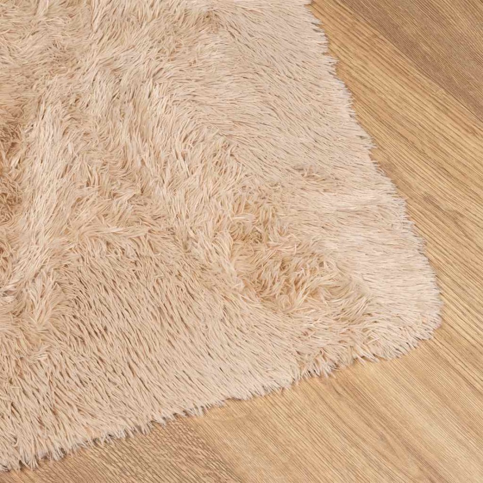 Alfombra peluda de pelo largo NAVARRA beige 200x200cm