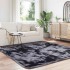 Alfombra de pelo largo NAVARRA gris oscuro 200x200 cm