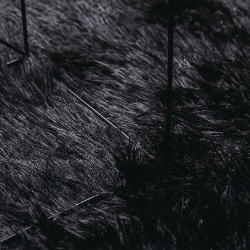 Alfombra peluda de pelo largo NAVARRA negra 240x240cm