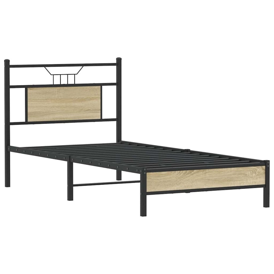 Estructura de cama sin colchón madera roble Sonoma 80x200