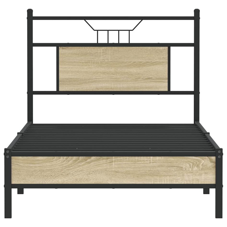 Estructura de cama sin colchón madera roble Sonoma 80x200