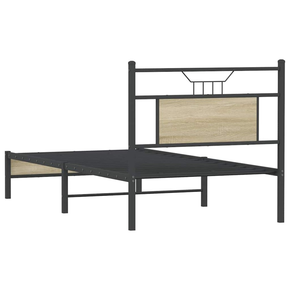 Estructura de cama sin colchón madera roble Sonoma 80x200
