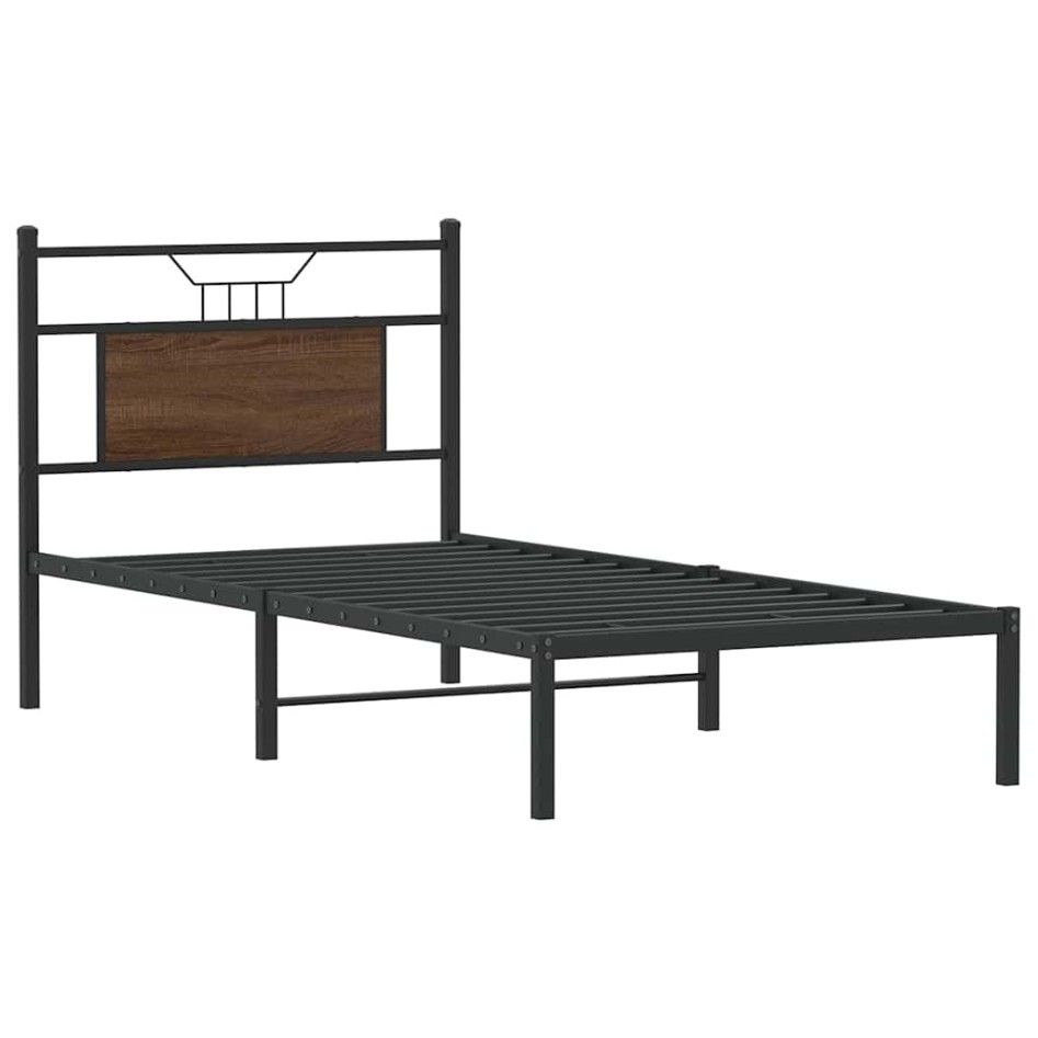 Estructura de cama sin colchón madera marrón roble 80x200