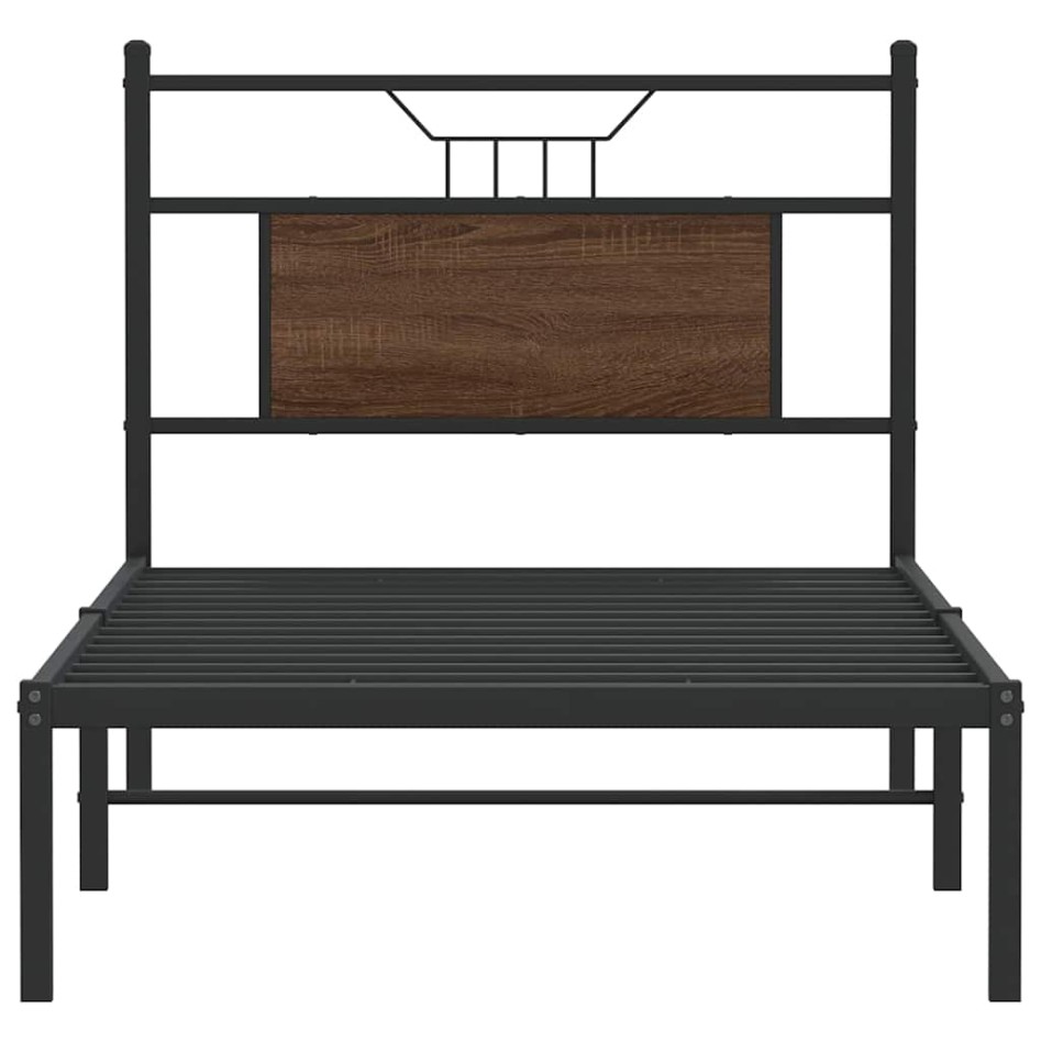 Estructura de cama sin colchón madera marrón roble 80x200