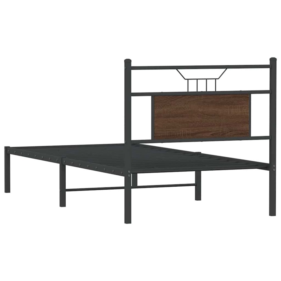 Estructura de cama sin colchón madera marrón roble 80x200