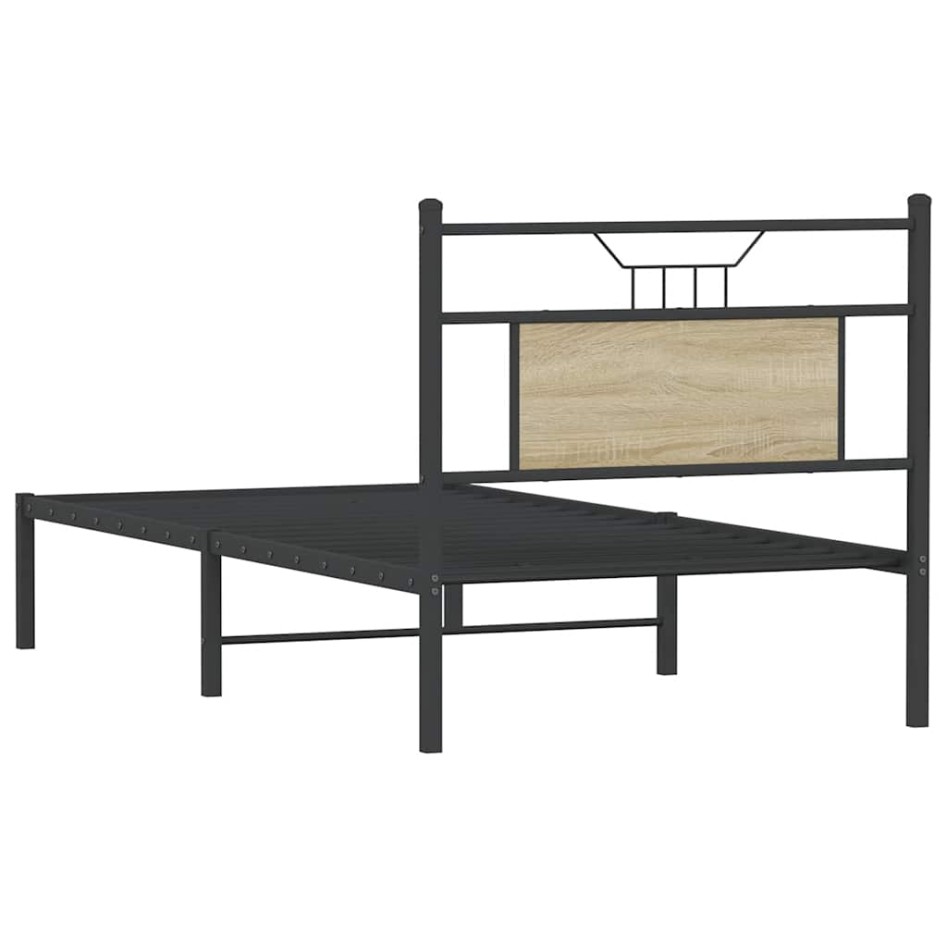 Estructura de cama sin colchón madera roble Sonoma 80x200