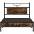 Estructura de cama sin colchón madera roble ahumado 100x200