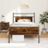 Estructura de cama sin colchón madera roble ahumado 100x200
