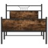 Estructura de cama sin colchón madera roble ahumado 100x200