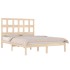 Estructura de cama de madera maciza de pino 200x200