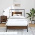 Estructura de cama sin colchón madera marrón roble 80x200