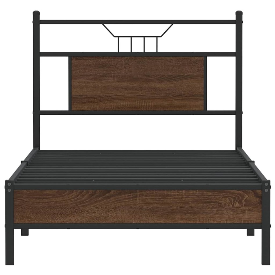 Estructura de cama sin colchón madera marrón roble 80x200