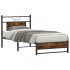 Estructura de cama sin colchón madera roble ahumado 90x190