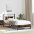 Estructura de cama sin colchón madera roble ahumado 90x190