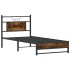 Estructura de cama sin colchón madera roble ahumado 90x190