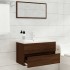 Set de muebles baño 2 pzas madera contrachapada marrón