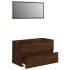 Set de muebles baño 2 pzas madera contrachapada marrón