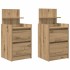 Mesillas de noche con 2 cajones 2 uds roble 38x34x80