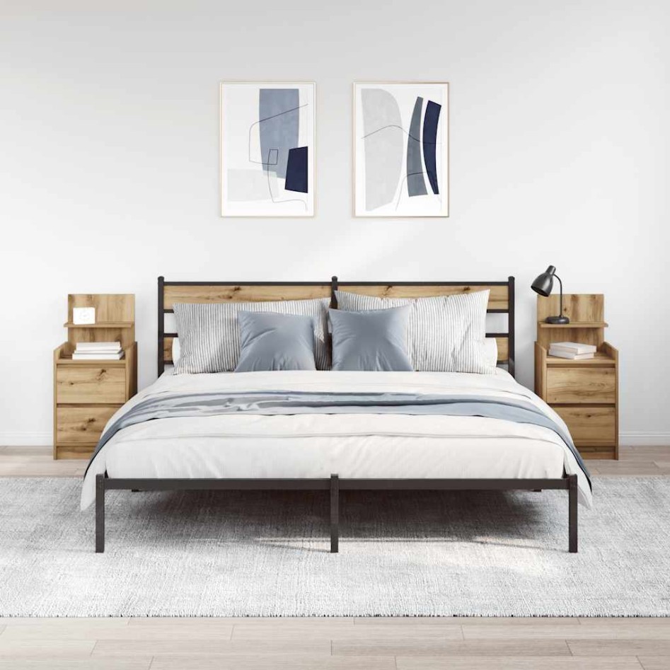 Mesillas de noche con 2 cajones 2 uds roble 38x34x80