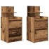 Mesillas de noche con 2 cajones 2 uds madera vieja 38x34x80