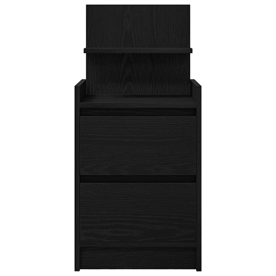 Mesillas de noche con 2 cajones 2 uds. Negro 38x34x80