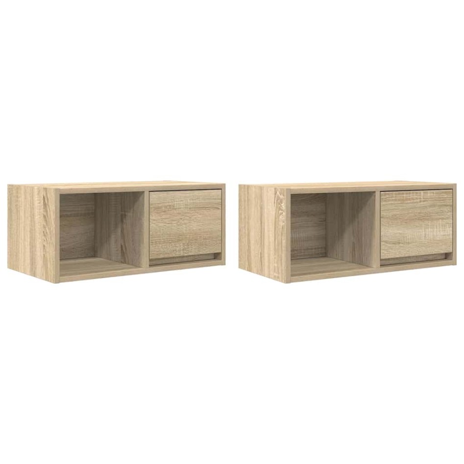 Muebles de TV 2 uds madera ingeniería roble Sonoma
