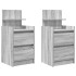 Mesillas de noche con 2 cajones 2 uds gris Sonoma 38x34x80