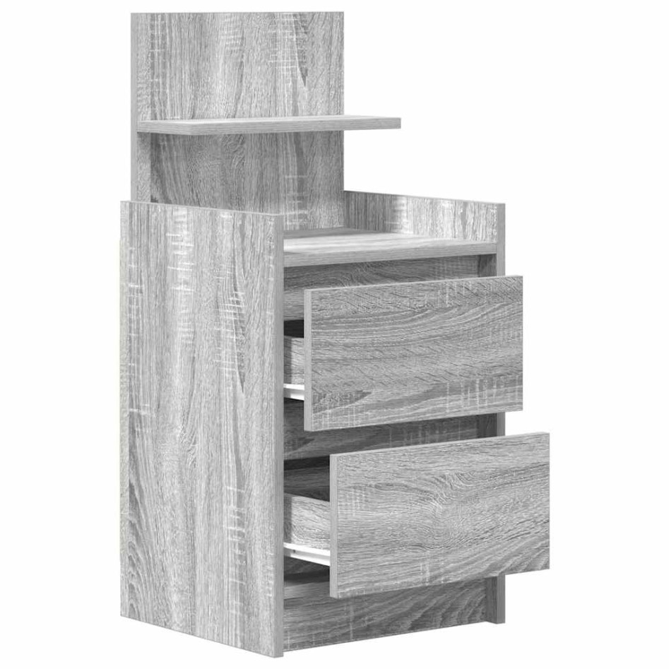 Mesillas de noche con 2 cajones 2 uds gris Sonoma 38x34x80