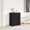 Zapatero de madera de roble negro 57x34x76 cm