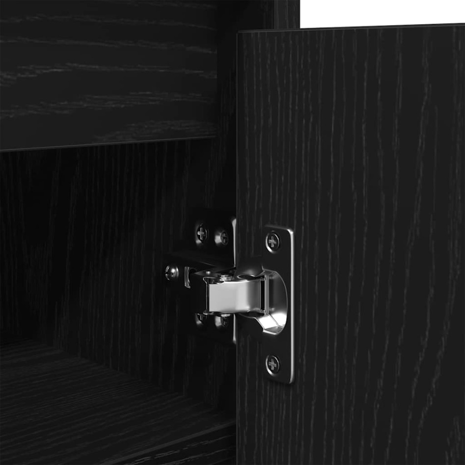 Zapatero de madera de roble negro 57x34x76