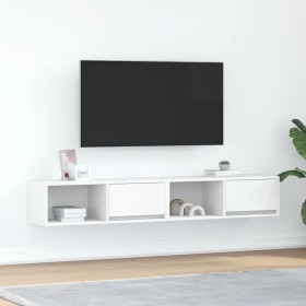 Muebles de TV 2 uds Blanco 80x31x25,5 cm Madera de