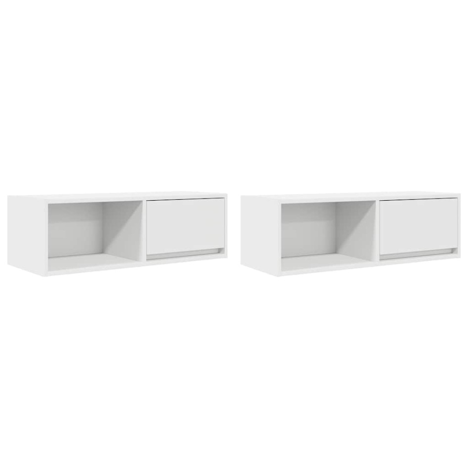 Muebles de TV 2 uds Blanco 80x31x25,5 cm Madera de